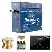 SteamSpa OAW450GD 4.5 kW steam generator package with one gold steamhead, controller and accessories