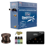 SteamSpa OAW600OB 6 kW steam generator package with one oil rubbed bronze steamhead, controller and accessories