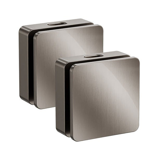 SteamSpa OAWS1050BN two brushed nickel square steamheads, close-up