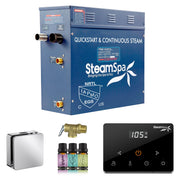 SteamSpa OAWS600CH 6 kW steam generator package with one polished chrome square steamhead, controller and accessories
