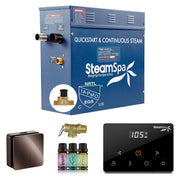 SteamSpa OAWS600OB-A 6 kW steam generator package with one oil rubbed bronze square steamhead, controller and accessories