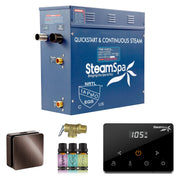 SteamSpa OAWS900OB 9 kW steam generator package with one oil rubbed bronze square steamhead, controller and accessories