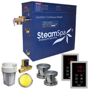 SteamSpa RYT1050BN-A 10.5 kW steam generator package with two brushed nickel steamheads, controller and accessories