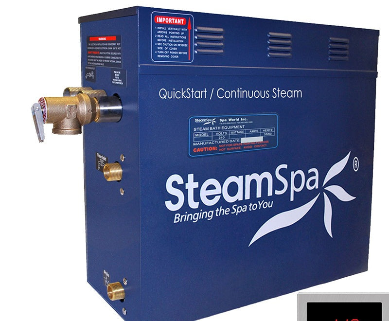 SteamSpa RYT1050BN 10.5 kW steam generator, front three-quarter view