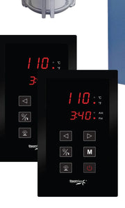 SteamSpa RYT1050MK-A dual touch control panels with time and temperature display