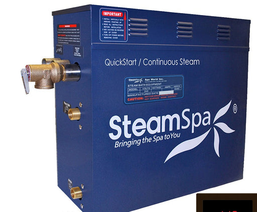 SteamSpa RYT1050OB-A 10.5 kW steam generator with AutoDrain valve, front three-quarter view