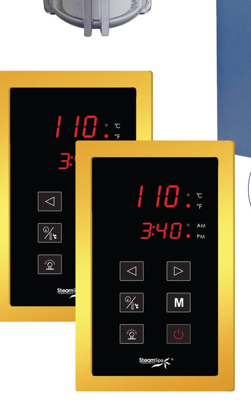 SteamSpa RYT1200GD-A dual touch control panels with time and temperature display