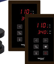 SteamSpa RYT1200OB dual touch control panels with time and temperature display