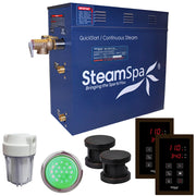 SteamSpa RYT1200OB 12 kW steam generator package with two oil rubbed bronze steamheads, controller and accessories