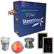 SteamSpa RYT450BN 4.5 kW steam generator package with one brushed nickel steamhead, controller and accessories