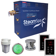 SteamSpa RYT600CH 6 kW steam generator package with one polished chrome steamhead, controller and accessories