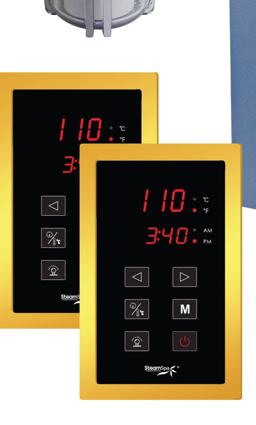SteamSpa RYT600GD dual touch control panels with time and temperature display