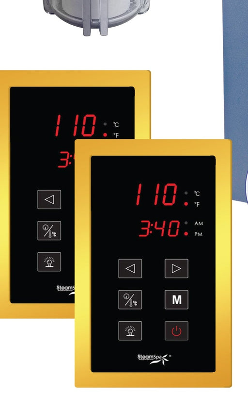 SteamSpa RYT750GD-A dual touch control panels with time and temperature display