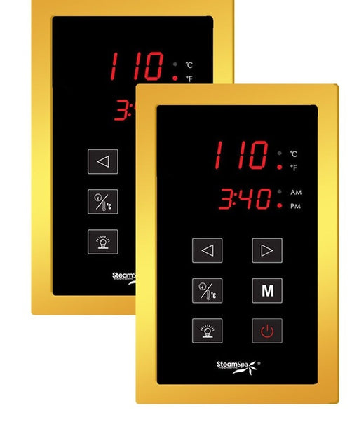 SteamSpa RYTS1200GD dual touch control panels with time and temperature display