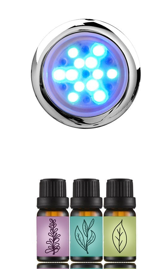 SteamSpa RYTS600GD chromatherapy LED light and aroma oil bottles