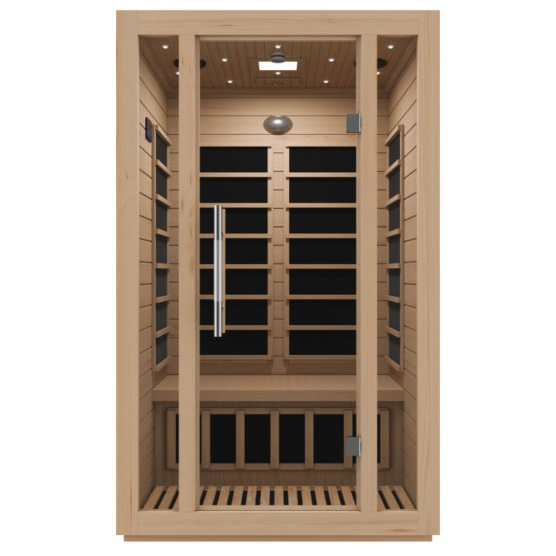 SteamSpa SC-SS0008-2P infrared sauna front view on white