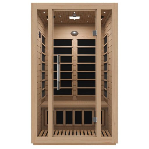 SteamSpa SC-SS0008-2P infrared sauna front view on white