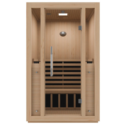 SteamSpa SC-SS0011-0S infrared sauna front view on white