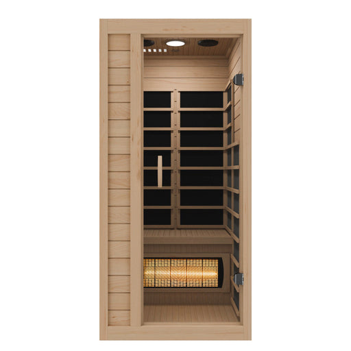 SteamSpa SC-SS0013-GS infrared sauna front view on white
