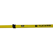 Tucker fiberglass extension section close-up with TUCKER decal and black clamp