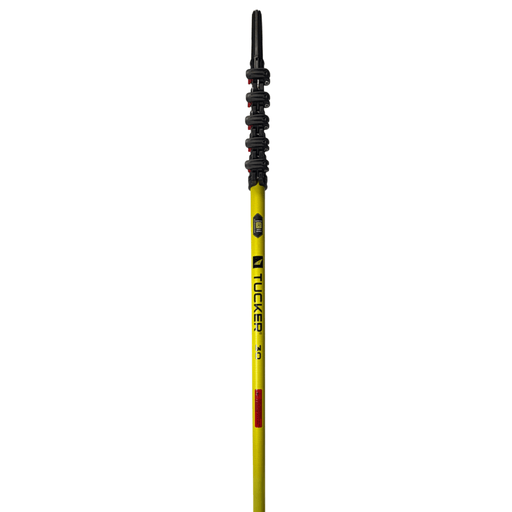 Tucker 30 Trad carbon pole collapsed with black clamps and ACME threaded tip