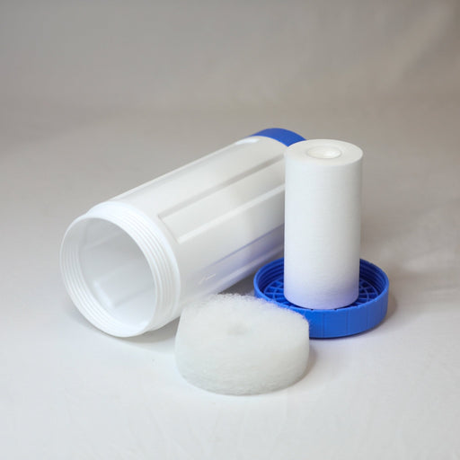 Tucker 4.5 x 10 refillable filter, open with sleeve and foam pad