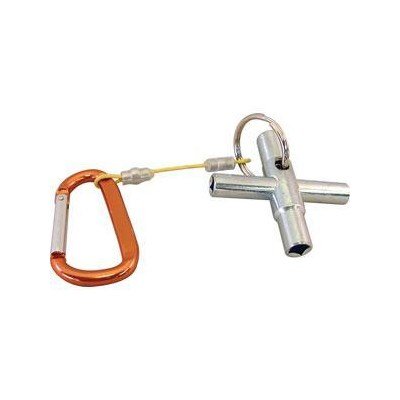 Tucker 4 way water key with orange carabiner