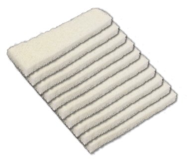 Tucker Alpha scrubber replacement pads, white, fanned stack