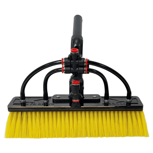 Tucker Alpha hybrid Glide brush, yellow bristles, swivel neck upright, front view