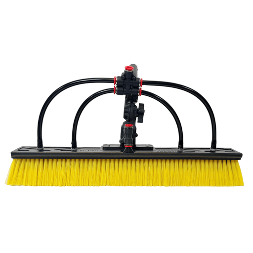 Tucker XL Alpha hybrid Glide brush, yellow and black bristles, swivel neck, front view