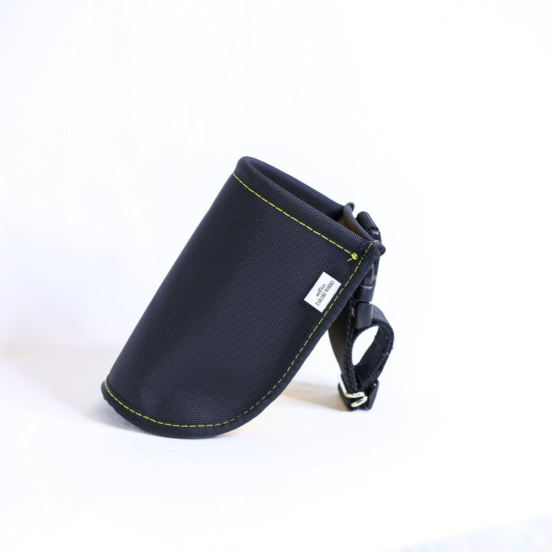 Tucker pouch by Takaki Works, black ballistic nylon with yellow lining and belt clip