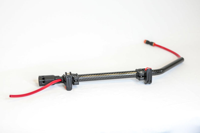 Tucker carbon fiber gooseneck with red hose, full length