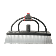 Tucker Dual Trim water-fed brush, white nylon bristles, 4 pencil jets, front view