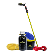Tucker DI tank kit with resin bucket, Bravo pole, red pole tubing and yellow supply hose