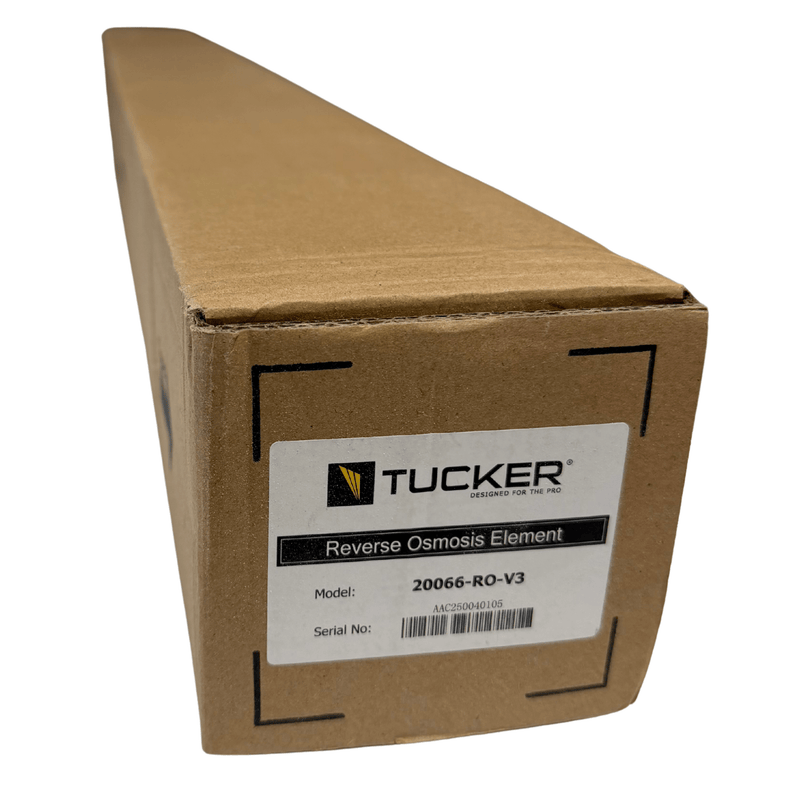 Tucker reverse osmosis element box labeled 20066-RO-V3