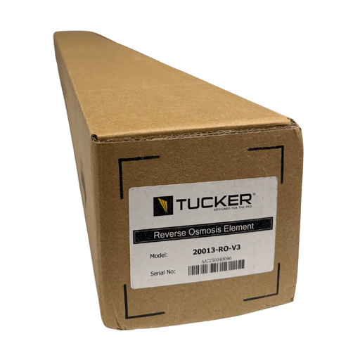 Tucker reverse osmosis element box labeled 20013-RO-V3