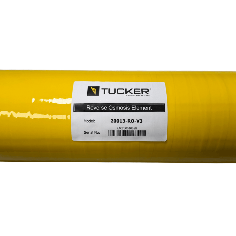 Tucker RO membrane label, model 20013-RO-V3
