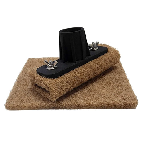 Tucker mini scrubber with walnut pad and spare pad