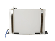 Tucker white poly water tank with steel straps on a black mounting base