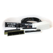 Tucker Alpha Solar brush with white scrub pads, spare brush heads and feed hose