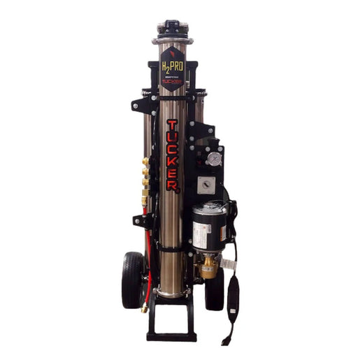 Tucker H2Pro RO/DI cart with electric booster pump and gauge on white