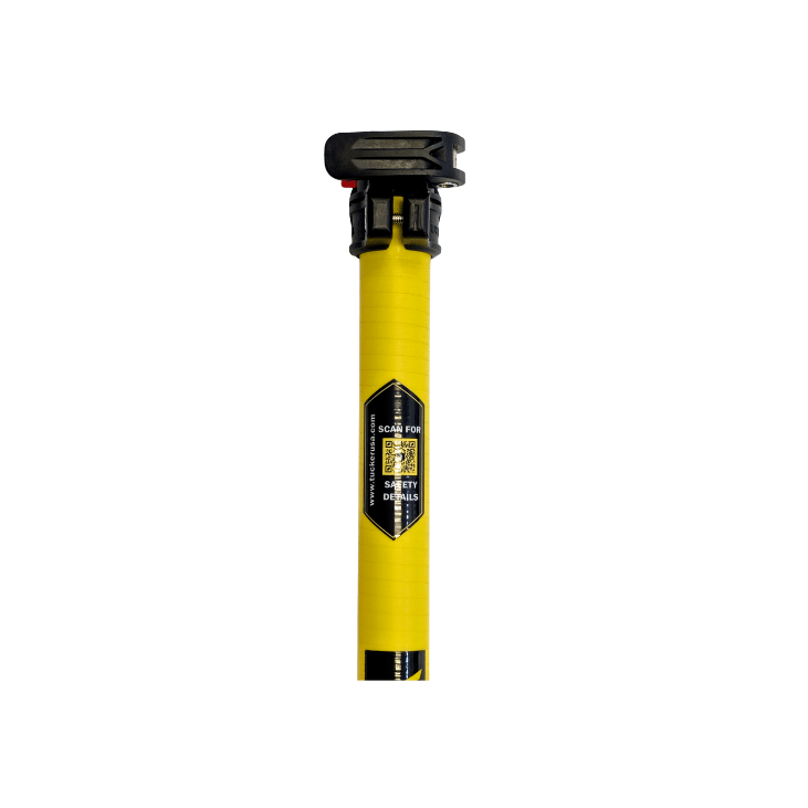 Tucker Sidekick pole top clamp with the scan for safety details decal