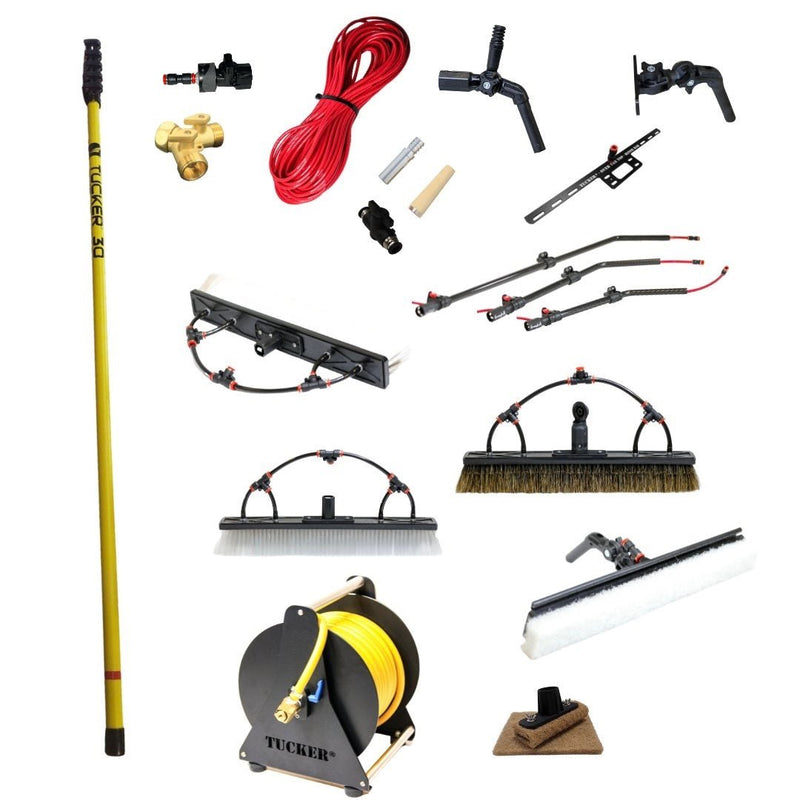 Tucker 2nd operator add-on with Tucker 30 pole, hose reel, tubing, brushes and rinse bars