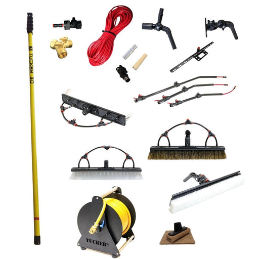 Tucker 2nd operator add-on with Tucker 30 pole, hose reel, tubing, brushes and rinse bars