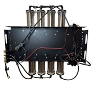 Tucker XL skid mount RO/DI panel from the back showing wiring and plumbing