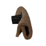 Tucker XL walnut scrubber, pad wrapped on mount, side view