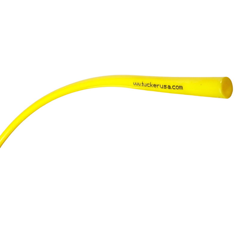 Tucker yellow 5/16 pole tubing end printed with tuckerusa.com