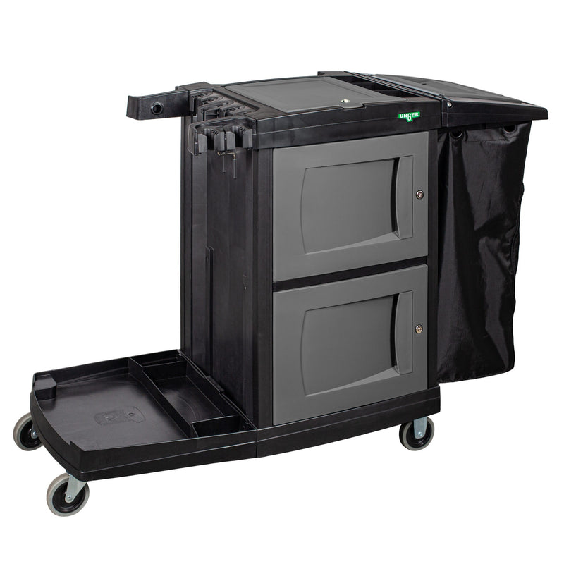 Unger CleanRx Elite Janitorial Cleaning Cart, cart, front view