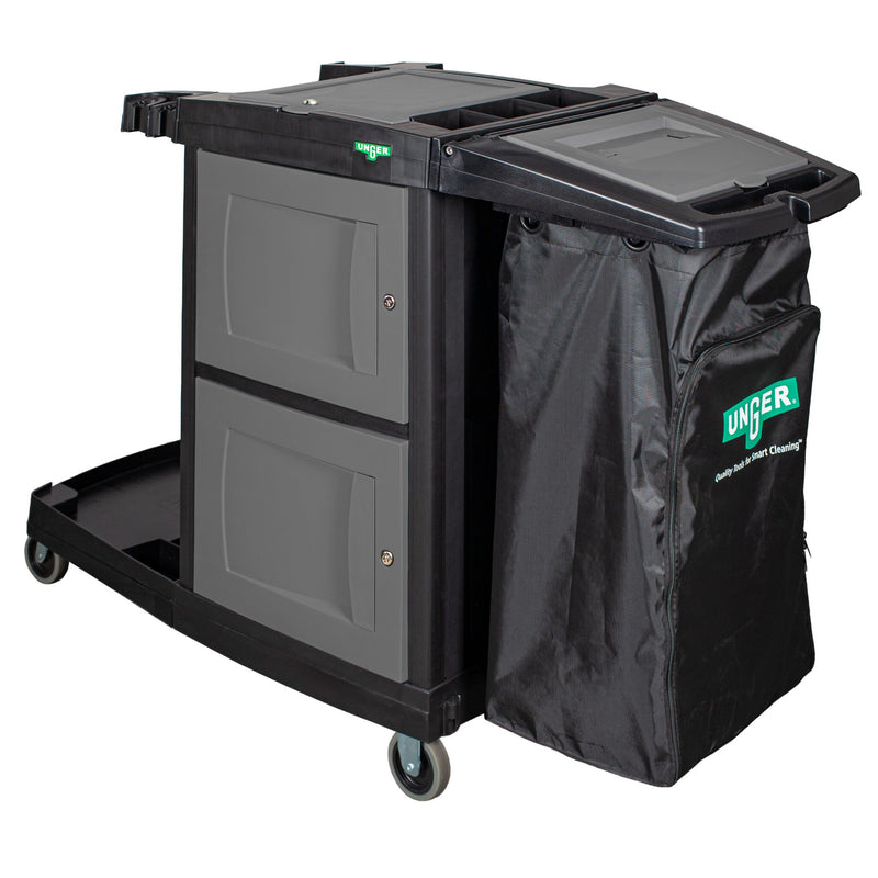 Unger CleanRx Elite Janitorial Cleaning Cart, cart, angle view