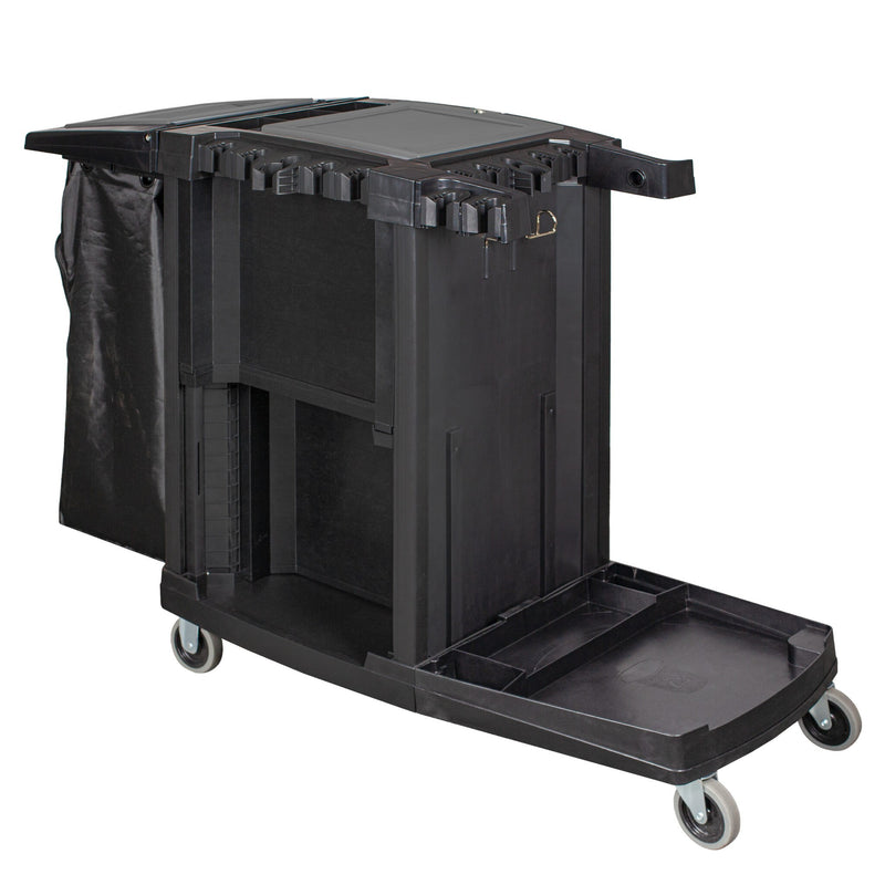 Unger CleanRx Elite Janitorial Cleaning Cart, cart, rear angle view